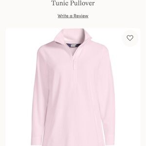 ⭐️NEW WITH TAGS⭐️Lands' End Pink Frost Women's Quarter-Zip Fleece Top